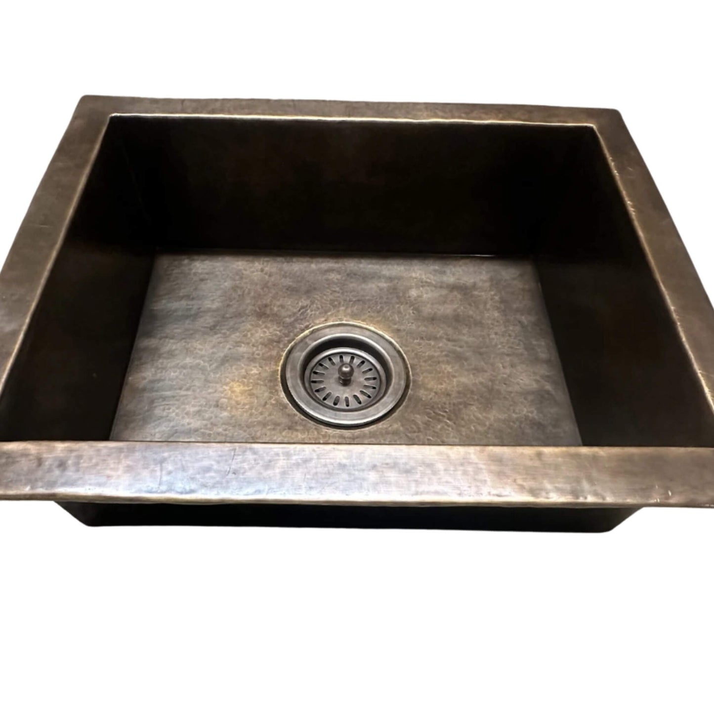 Antique Bronze Hand-Hammered Brass Kitchen Sink - Undermount Rectangular Basin - Variants Sizes 14 ,16,20 and 22 inches -  MetalGoodsPro