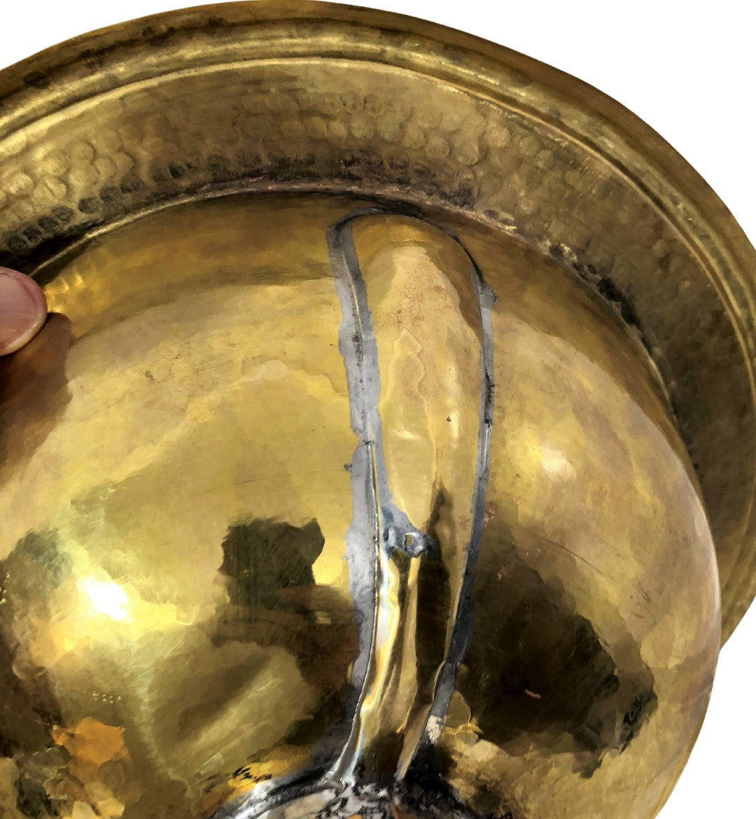 Hand-Hammered Small Round Brass Sink - Authentic Moroccan Gold Vessel Basin